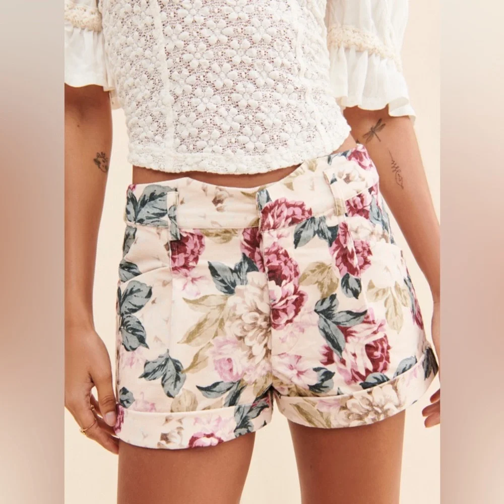 🔥SALE Floral Corduroy Shorts